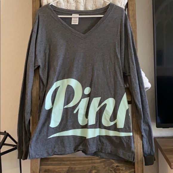 PINK Victoria's Secret Tops - Pink Victoria’s Secret grey long sleeve shirt